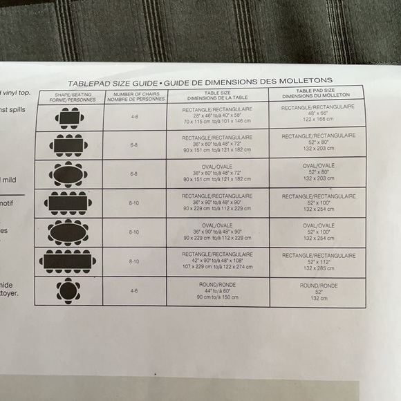 52" x 100" Whole Home Table Pad / Beige - Picture 9 of 10